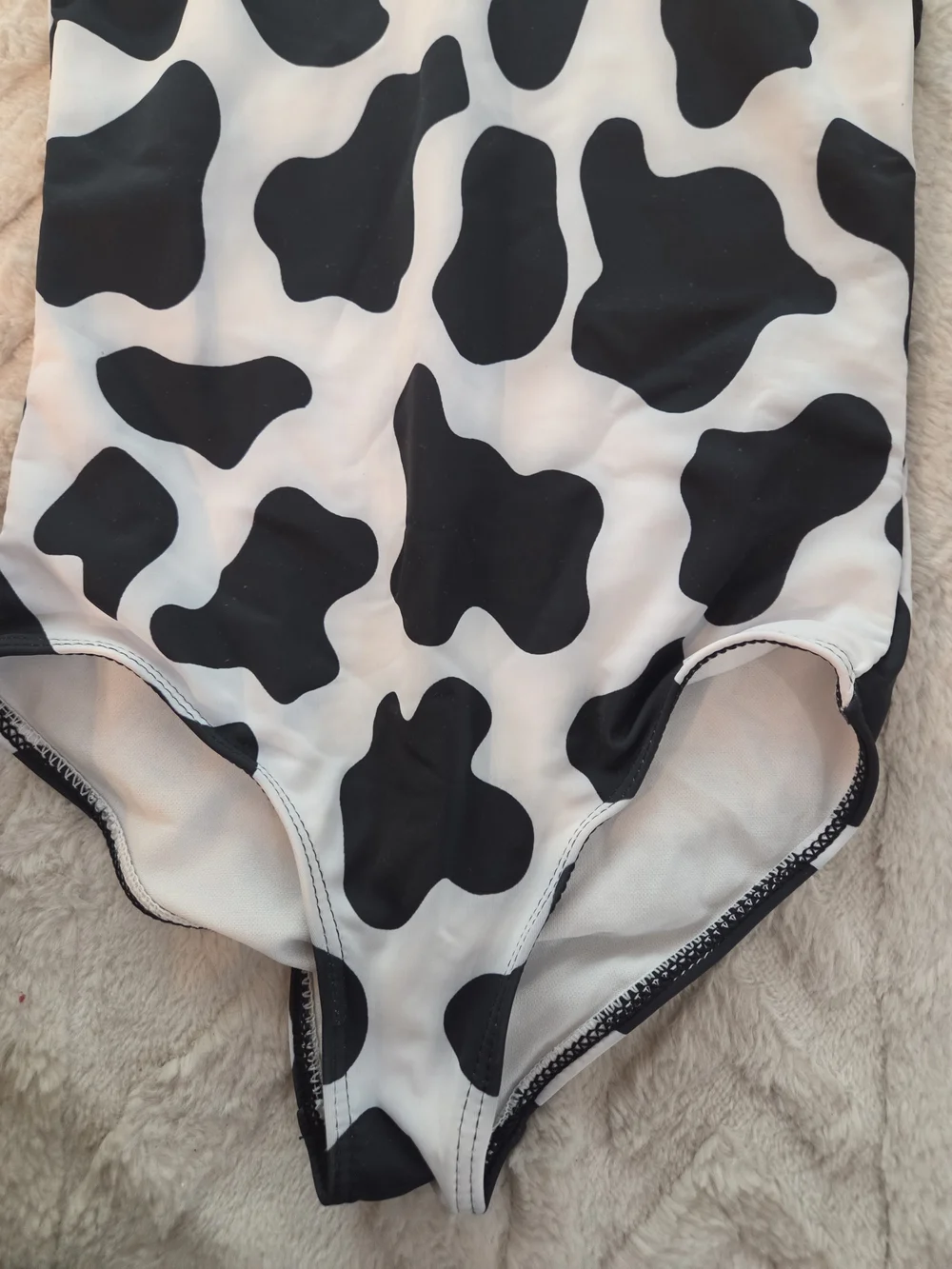 Black and White Cow Print Kids One-Piece Swimsuit Swimwear Girls Size 6‎ 7 Swim